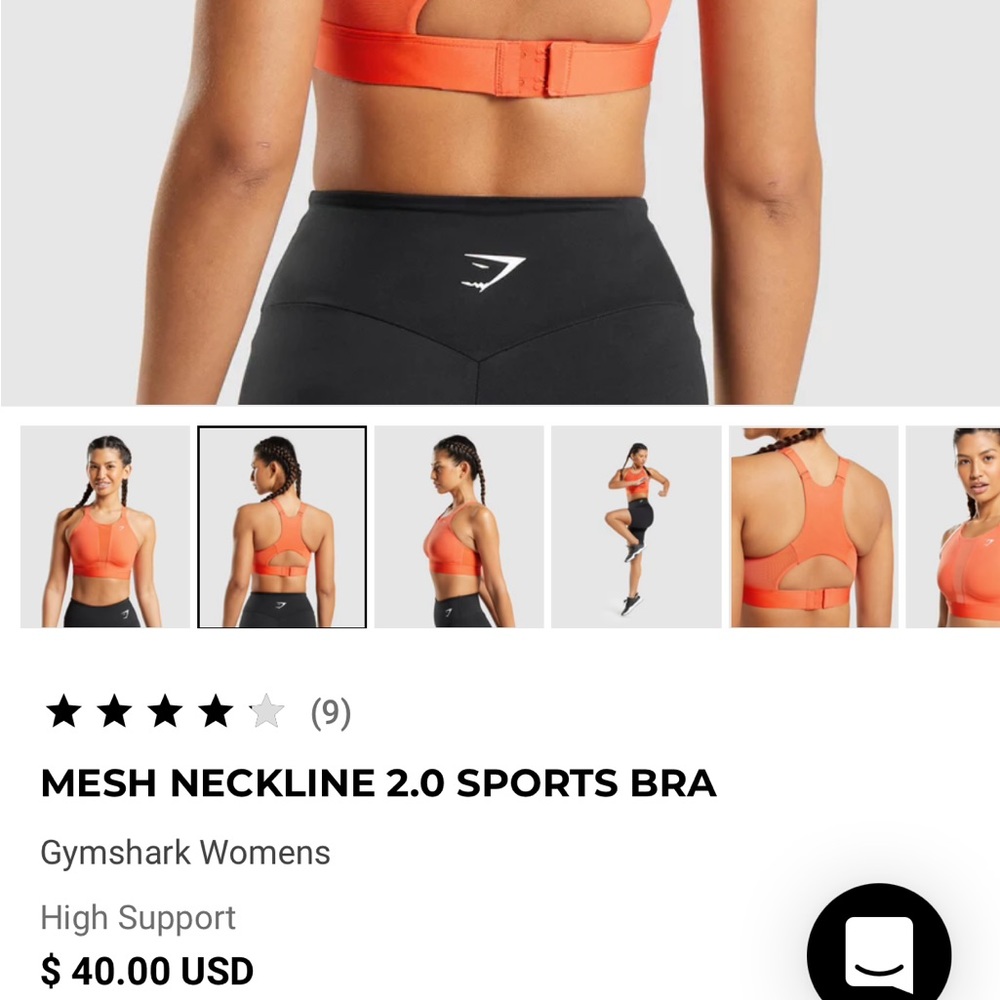 Gymshark sport bra -color like a aqua blue -never worn